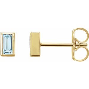 14K Yellow Natural Sky Blue Topaz Bezel-Set Earrings Siddiqui Jewelers