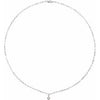 14K White 1/6 CT Natural Diamond Micro Bezel-Set 18" Necklace-Siddiqui Jewelers