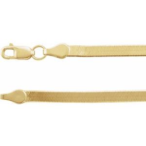 14K Yellow 2.8 mm Flexible Herringbone 18" Chain Siddiqui Jewelers