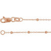 14K Rose 1.7 mm Cable Chain 7" Bracelet with Faceted Beads-Siddiqui Jewelers