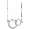 Sterling Silver 15.5x9.7 mm Interlocking Circle 16-18" Necklace-Siddiqui Jewelers