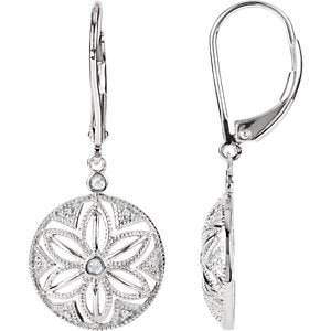 Sterling Silver .08 CTW Diamond Lever Back Earrings - Siddiqui Jewelers