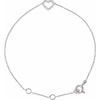 14K White .06 CTW Diamond Heart 7" Bracelet - Siddiqui Jewelers