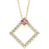 14K Yellow Pink Tourmaline & 3/8 CTW Diamond 16-18" Necklace - Siddiqui Jewelers