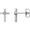 14K White 1/8 CTW Diamond Cross Earrings - Siddiqui Jewelers