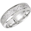 14K White 7 mm Woven-Design Band  Size 9.5 - Siddiqui Jewelers