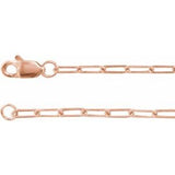 14K Rose 1.95 mm Elongated Flat Link 16" Chain-Siddiqui Jewelers