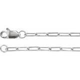 14K White 1.95 mm Elongated Flat Link 7" Chain-Siddiqui Jewelers
