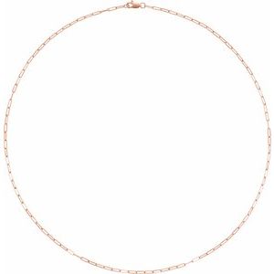 14K Rose 1.95 mm Elongated Flat Link 20" Chain-Siddiqui Jewelers