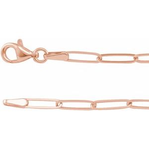 14K Rose 2.6 mm Elongated Link 18" Chain-Siddiqui Jewelers