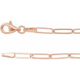 14K Rose 2.6 mm Paperclip-Style 7" Chain Siddiqui Jewelers