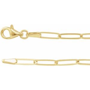 14K Yellow 2.6 mm Paperclip-Style 16" Chain Siddiqui Jewelers