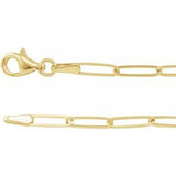 14K Yellow 2.6 mm Paperclip-Style 20" Chain Siddiqui Jewelers