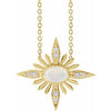 14K Yellow Ethiopian Opal & .08 CTW Diamond Celestial 16-18" Necklace - Siddiqui Jewelers
