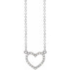 14K White 1/10 CTW Diamond Petite Heart 16" Necklace - Siddiqui Jewelers