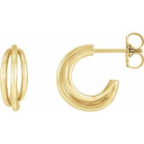 14K Yellow 12 mm Hoop Earrings Siddiqui Jewelers