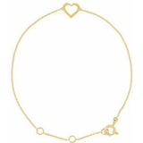 14K Yellow Heart Design 7" Bracelet - Siddiqui Jewelers