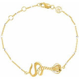 18K Yellow Vermeil Serpent Symbol for Temptation 7 1/2" Bracelet - Siddiqui Jewelers
