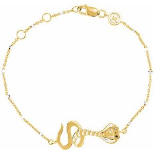 18K Yellow Vermeil Serpent Symbol for Temptation 7 1/2" Bracelet - Siddiqui Jewelers