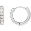 14K White 1/5 CTW Lab-Grown Diamond 10 mm Hoop Earrings Siddiqui Jewelers