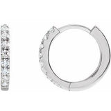 14K White 1/5 CTW Lab-Grown Diamond 12 mm Hoop Earrings Siddiqui Jewelers