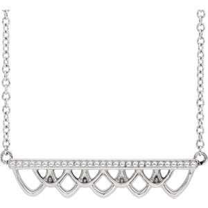 Sterling Silver Vintage-Inspired Bar 16" Necklace - Siddiqui Jewelers