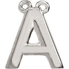 14K White Block Initial A Necklace Center - Siddiqui Jewelers