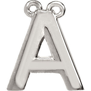 Sterling Silver Block Initial A Necklace Center - Siddiqui Jewelers