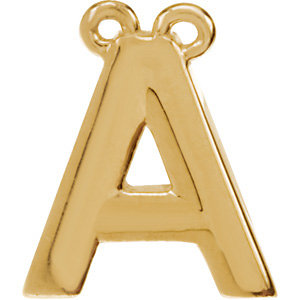 14K Yellow Block Initial A Necklace Center - Siddiqui Jewelers