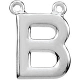 Sterling Silver Block Initial B Necklace Center - Siddiqui Jewelers