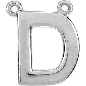 Sterling Silver Block Initial D Necklace Center - Siddiqui Jewelers