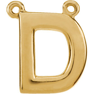 14K Yellow Block Initial D Necklace Center - Siddiqui Jewelers