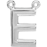 Sterling Silver Block Initial E Necklace Center - Siddiqui Jewelers