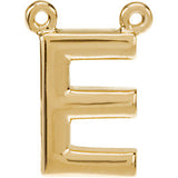 14K Yellow Block Initial E Necklace Center - Siddiqui Jewelers