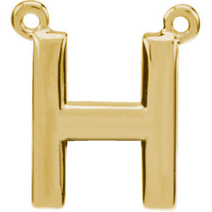 14K Yellow Block Initial H Necklace Center - Siddiqui Jewelers