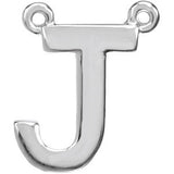 14K White Block Initial J Necklace Center - Siddiqui Jewelers