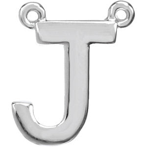 Sterling Silver Block Initial J Necklace Center - Siddiqui Jewelers