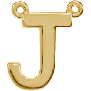 14K Yellow Block Initial J Necklace Center - Siddiqui Jewelers