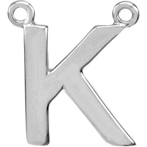 Sterling Silver Block Initial K Necklace Center - Siddiqui Jewelers