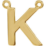 14K Yellow Block Initial K Necklace Center - Siddiqui Jewelers