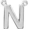 Sterling Silver Block Initial N Necklace Center - Siddiqui Jewelers