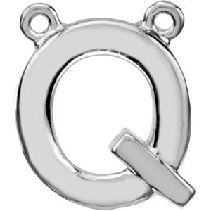 Sterling Silver Block Initial Q Necklace Center - Siddiqui Jewelers