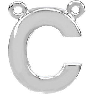 Sterling Silver Block Initial C Necklace Center - Siddiqui Jewelers