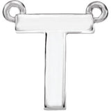 14K White Block Initial T Necklace Center - Siddiqui Jewelers