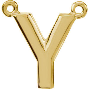 14K Yellow Block Initial Y Necklace Center - Siddiqui Jewelers