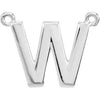 Sterling Silver Block Initial W Necklace Center - Siddiqui Jewelers