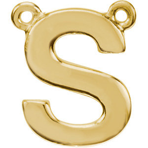 14K Yellow Block Initial S Necklace Center - Siddiqui Jewelers