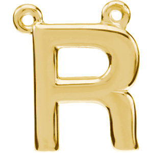 14K Yellow Block Initial R Necklace Center - Siddiqui Jewelers