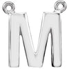 14K White Block Initial M Necklace Center - Siddiqui Jewelers