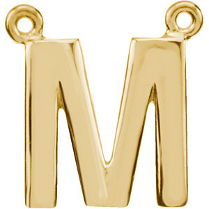 14K Yellow Block Initial M Necklace Center - Siddiqui Jewelers